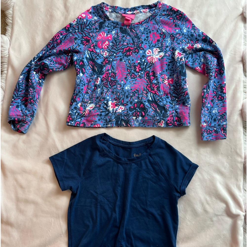 Lilly Pulitzer girl lot of 2 sweatshirt and tie t-shirt